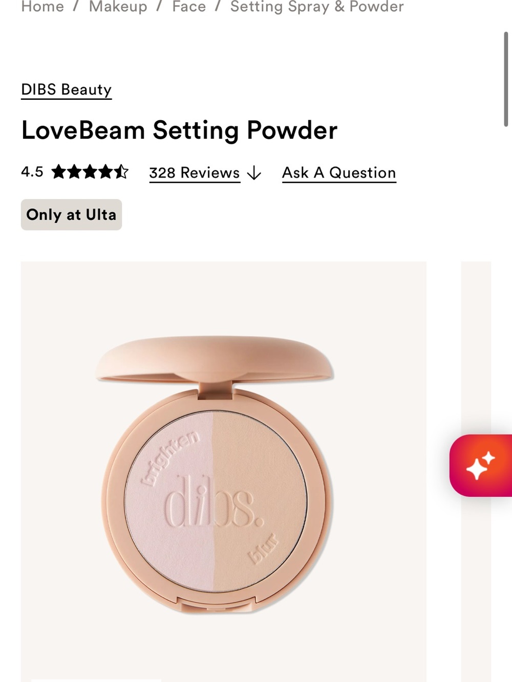 Dibs Lovebeam setting powder